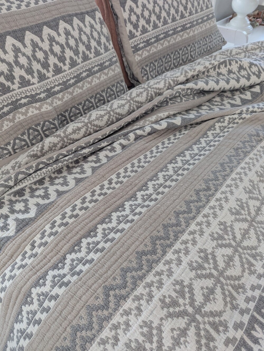 Stunning Pottery Barn Faire Isle Duvet And Pillow Shams Knitted Bedding Set